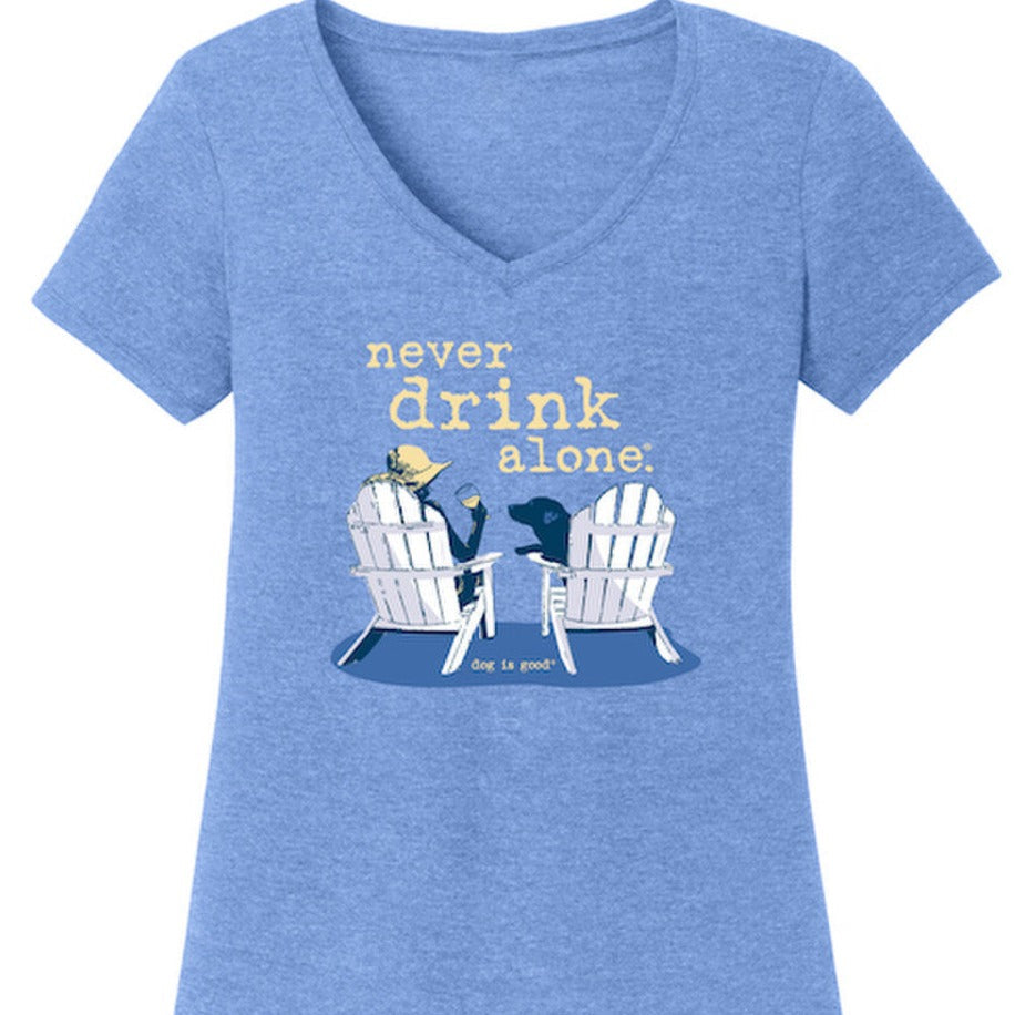 Never Drink Alone Women's T-Shirt - Blue