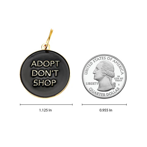 Adopt Don't Shop Pet ID Tag - Black