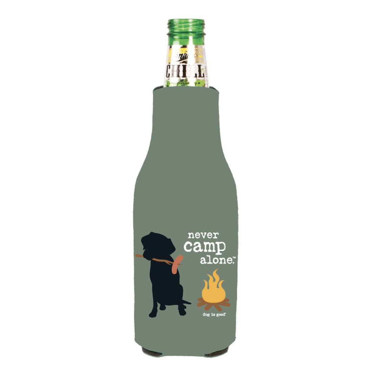 Never Camp Alone Bottle Koozie