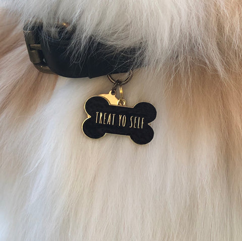 Treat Yo Self Pet ID Tag - Black