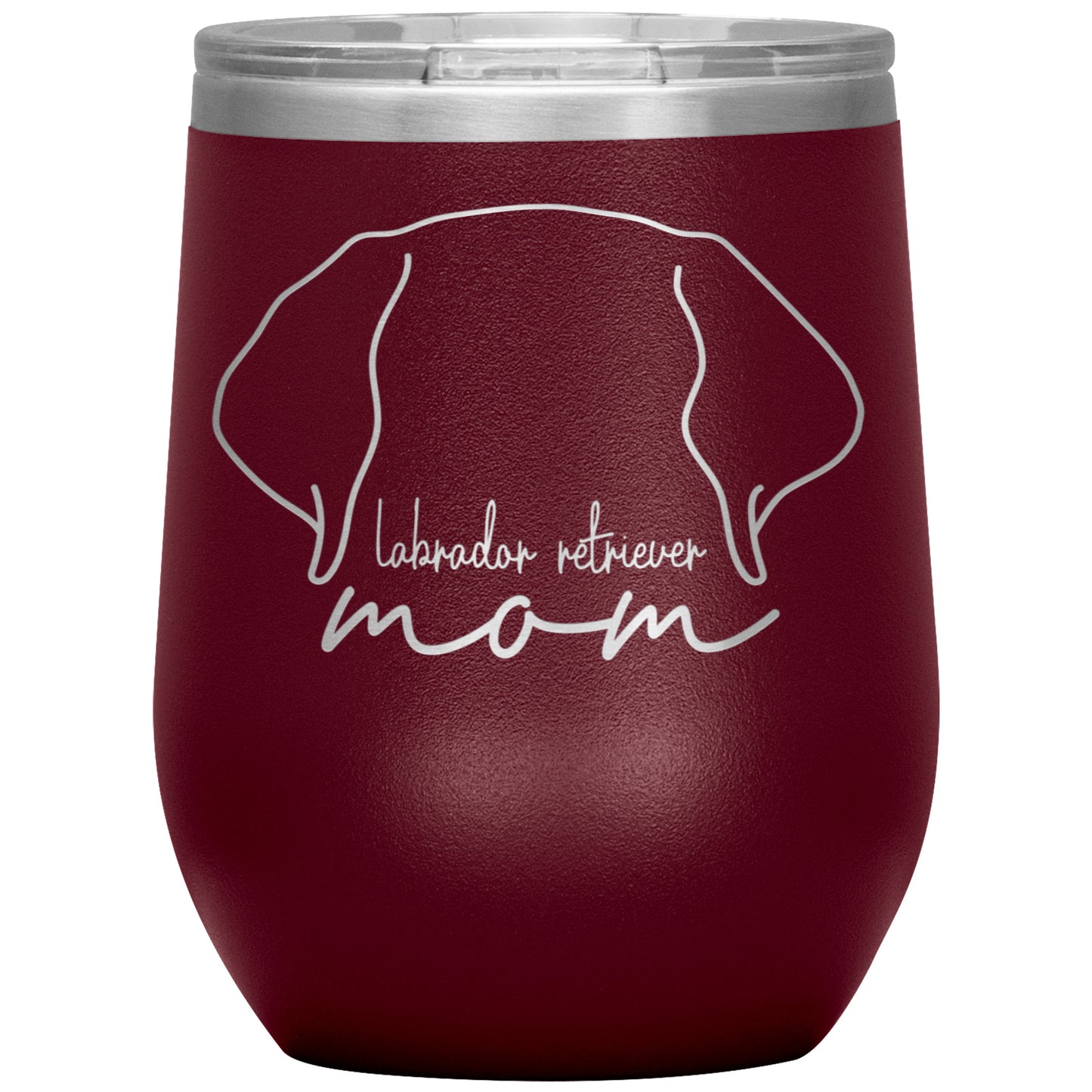 Labrador Retriever Mom 12 oz Wine Tumbler