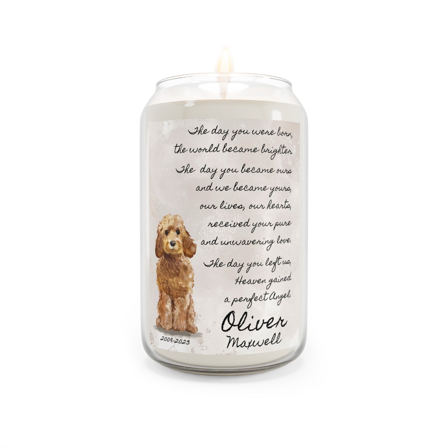 The Day - Silver Labrador Retriever Pet Memorial Scented Candle