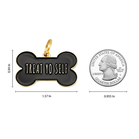 Treat Yo Self Pet ID Tag - Black