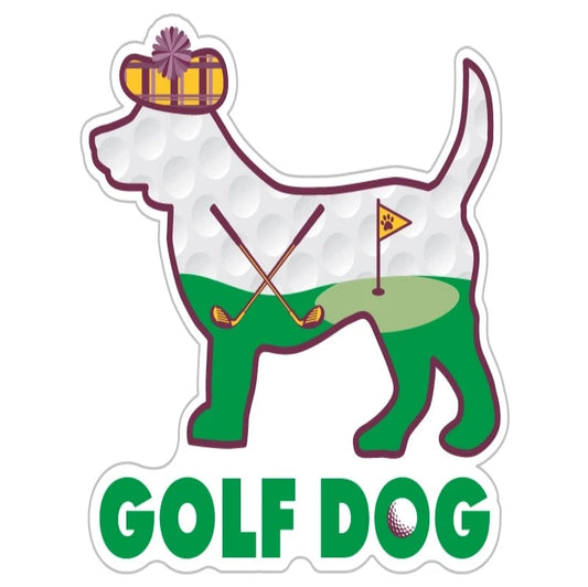 Golf Dog 3" Sticker/Decal