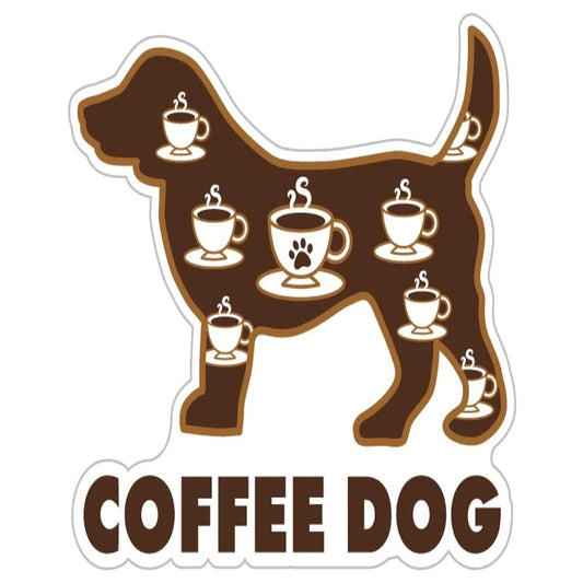 Coffee Dog 3" Sticker/Decal