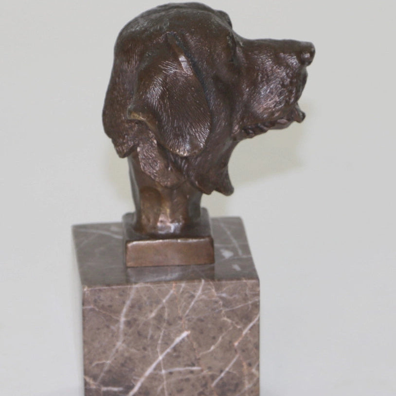 Labrador Retriever Head Bronze Handmade Sculpture