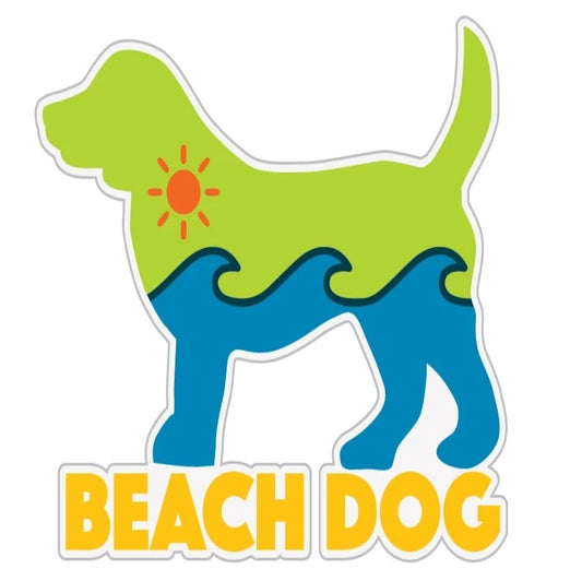 Beach Dog 3" Sticker/Decal