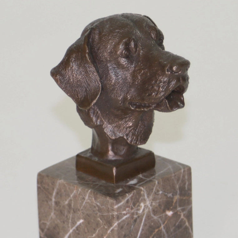 Labrador Retriever Head Bronze Handmade Sculpture