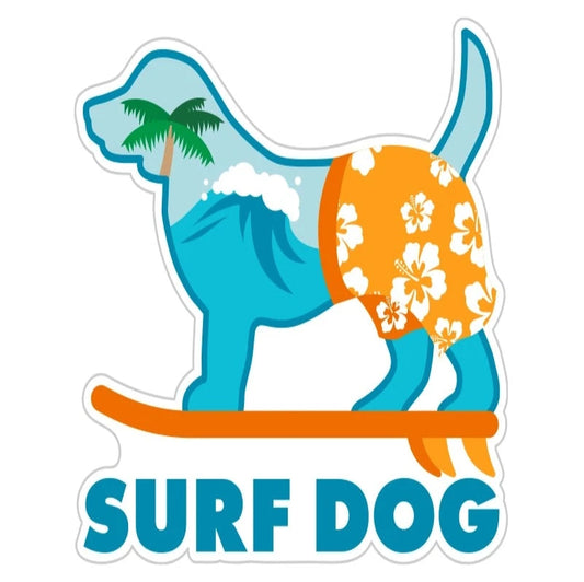 Surf Dog 3" Sticker/Decal