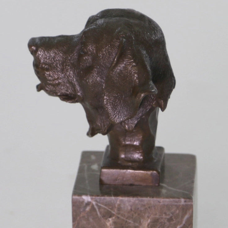 Labrador Retriever Head Bronze Handmade Sculpture