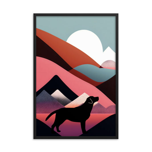 Mid-Century Labrador Abstract 1 Framed poster