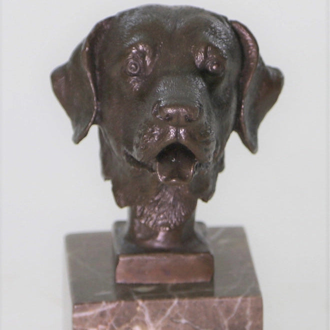 Labrador Retriever Head Bronze Handmade Sculpture