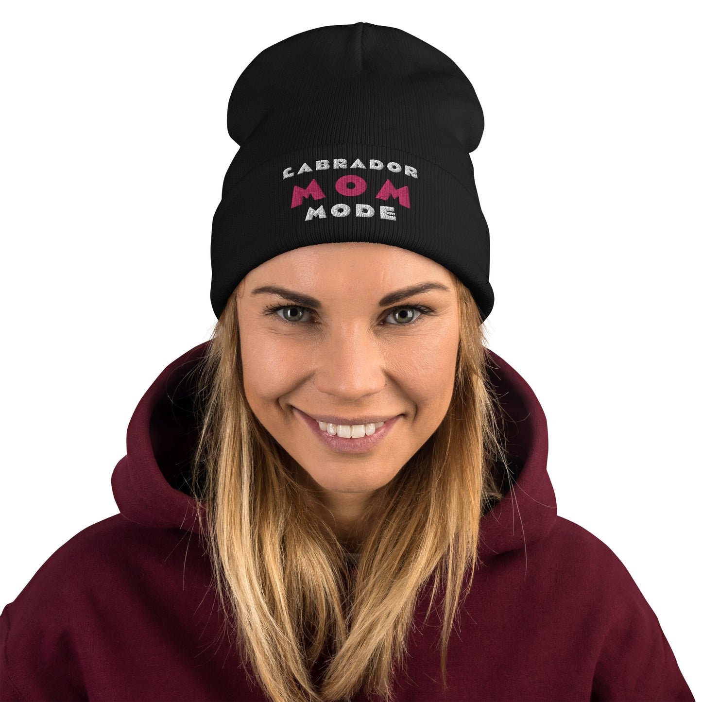 Labrador Mom Mode Embroidered Beanie