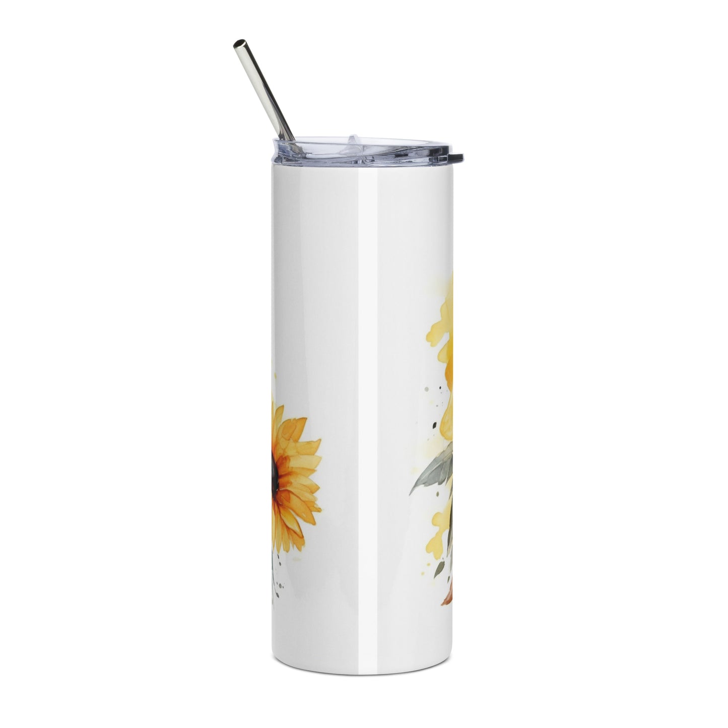 Yellow Labrador Retriever Sunflowers Stainless Steel Tumbler