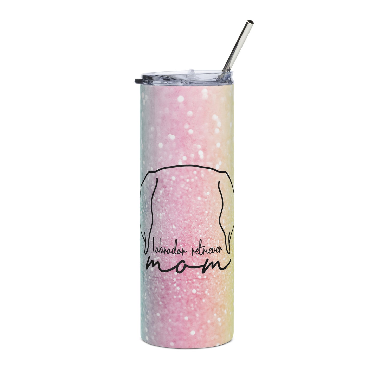 Labrador Retriever Mom Glitter Stainless Steel Tumbler