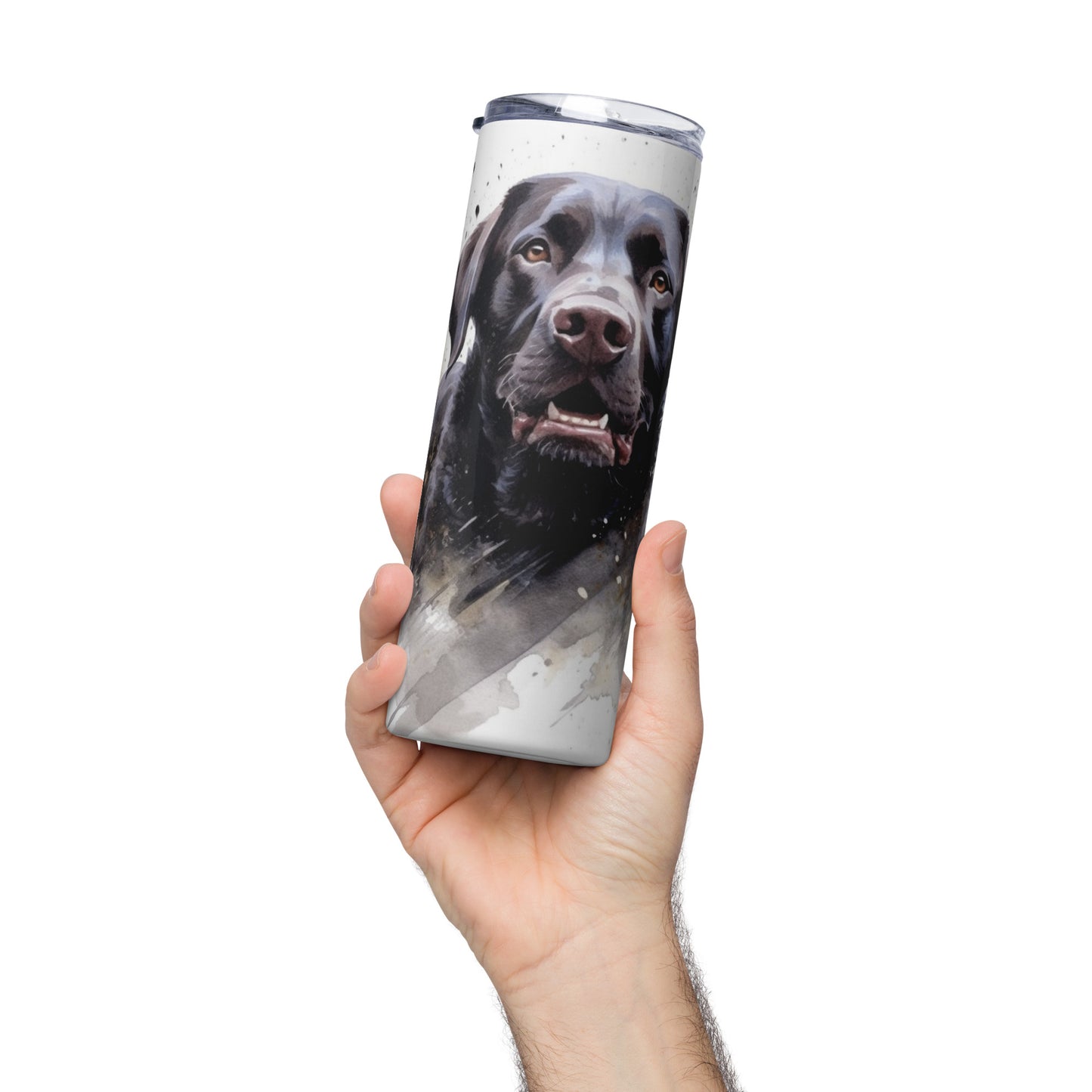 Black Labrador Retriever Watercolor Stainless Steel Tumbler