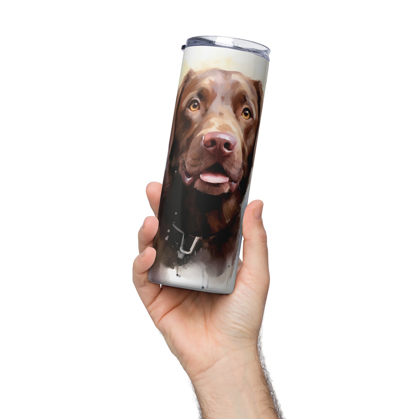 Chocolate Labrador Retriever Watercolor Stainless Steel Tumbler