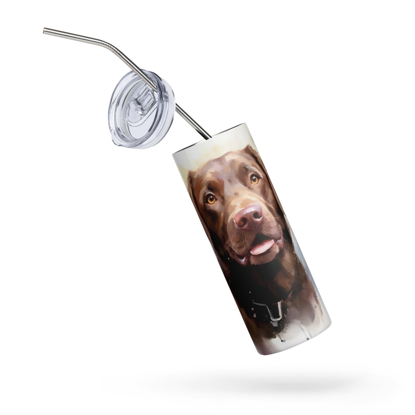 Chocolate Labrador Retriever Watercolor Stainless Steel Tumbler