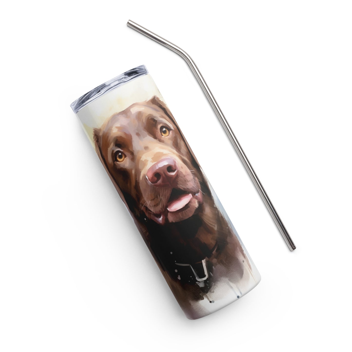 Chocolate Labrador Retriever Watercolor Stainless Steel Tumbler