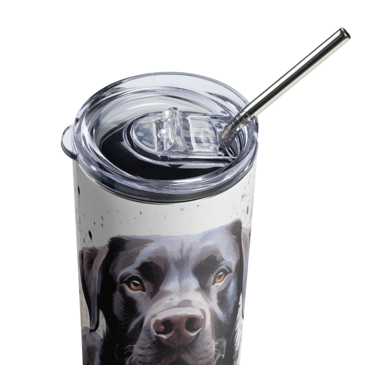 Black Labrador Retriever Watercolor Stainless Steel Tumbler