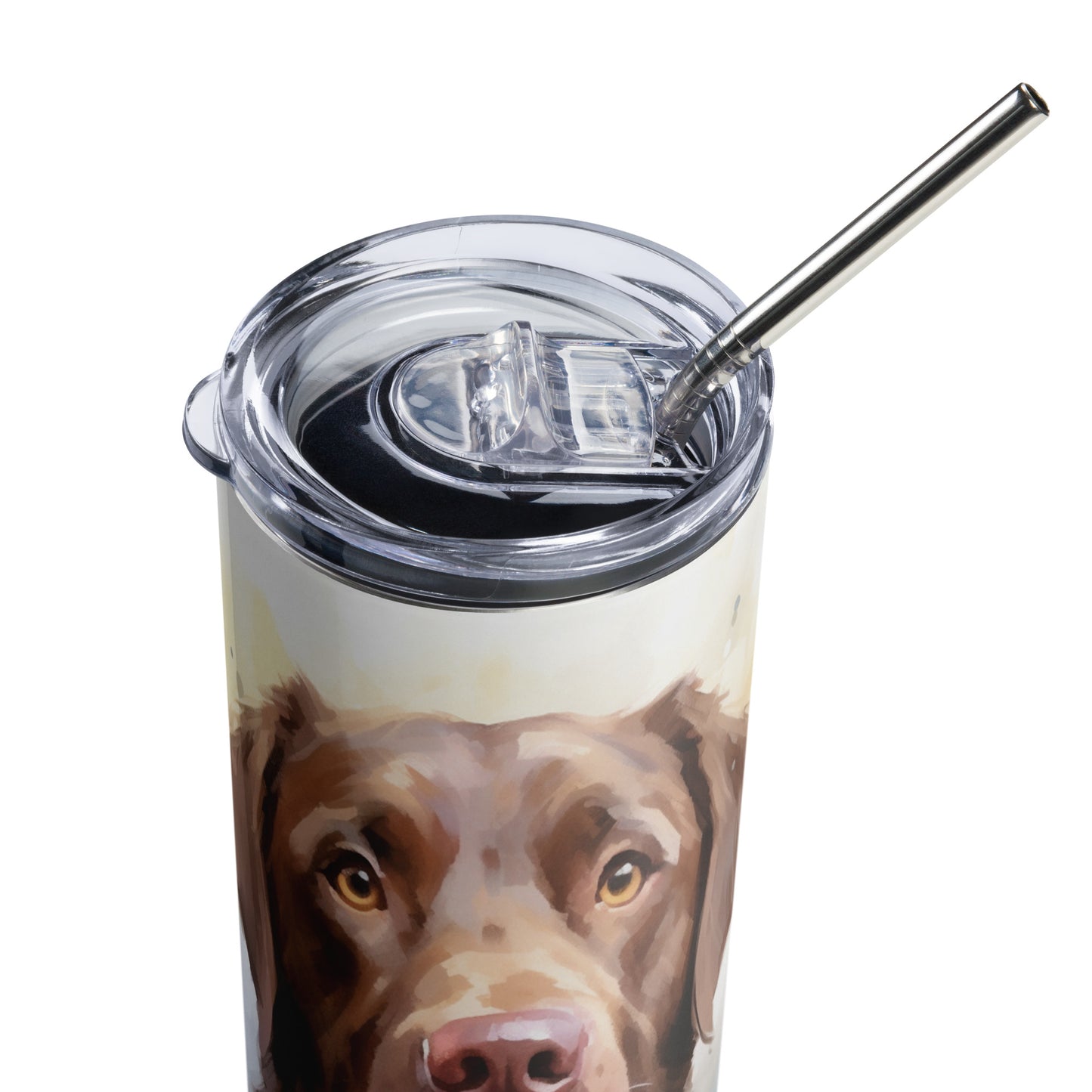 Chocolate Labrador Retriever Watercolor Stainless Steel Tumbler