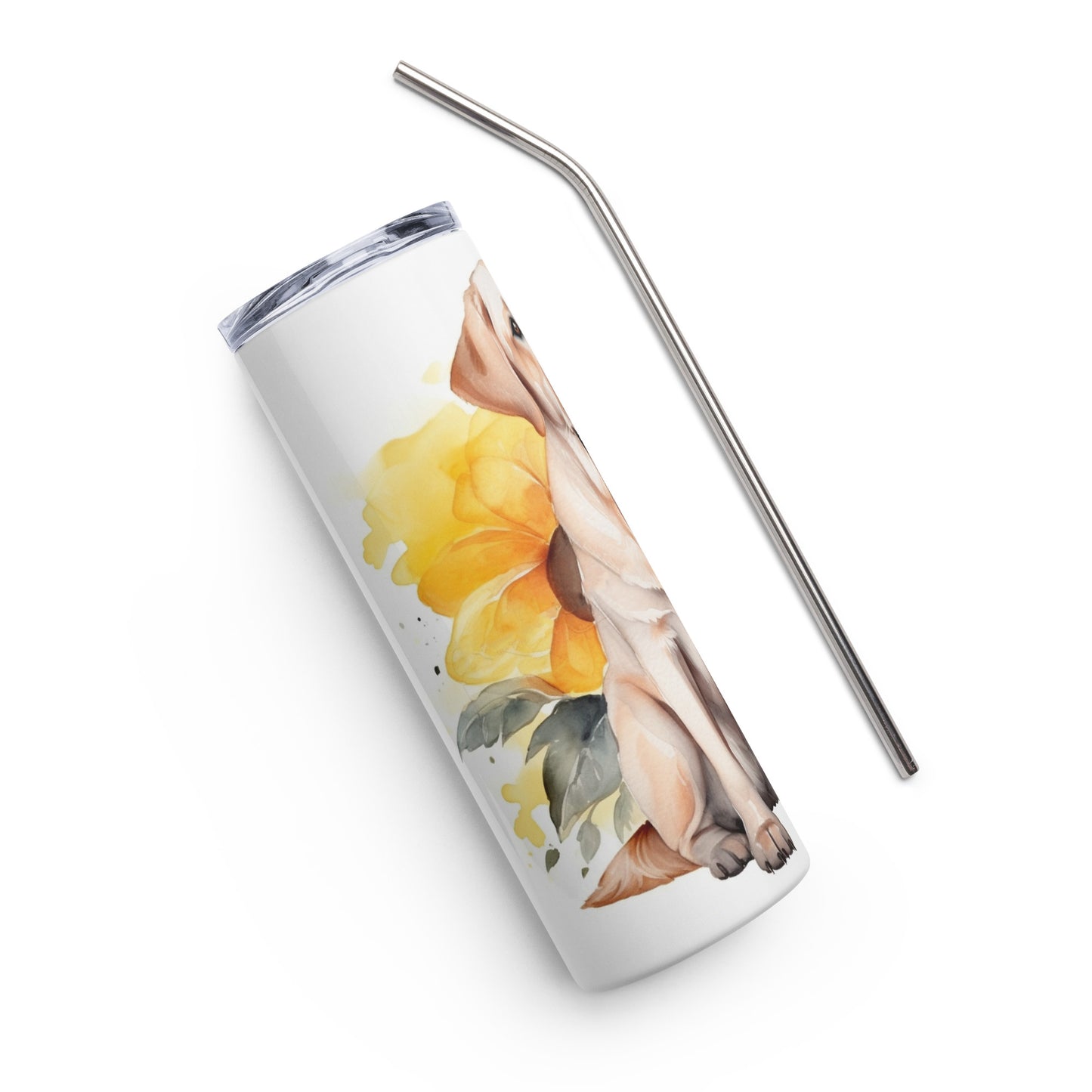 Yellow Labrador Retriever Sunflowers Stainless Steel Tumbler