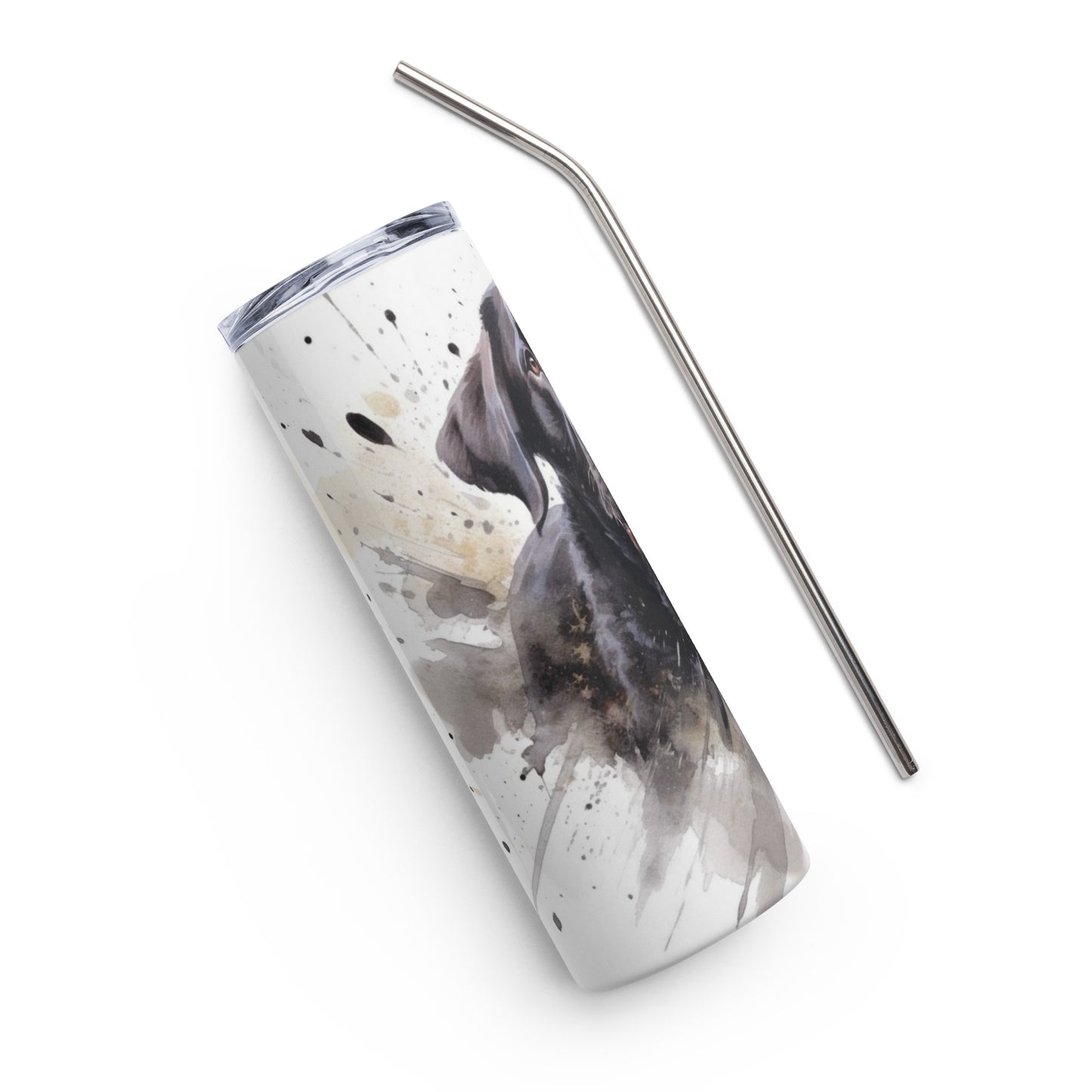 Black Labrador Retriever Watercolor Stainless Steel Tumbler