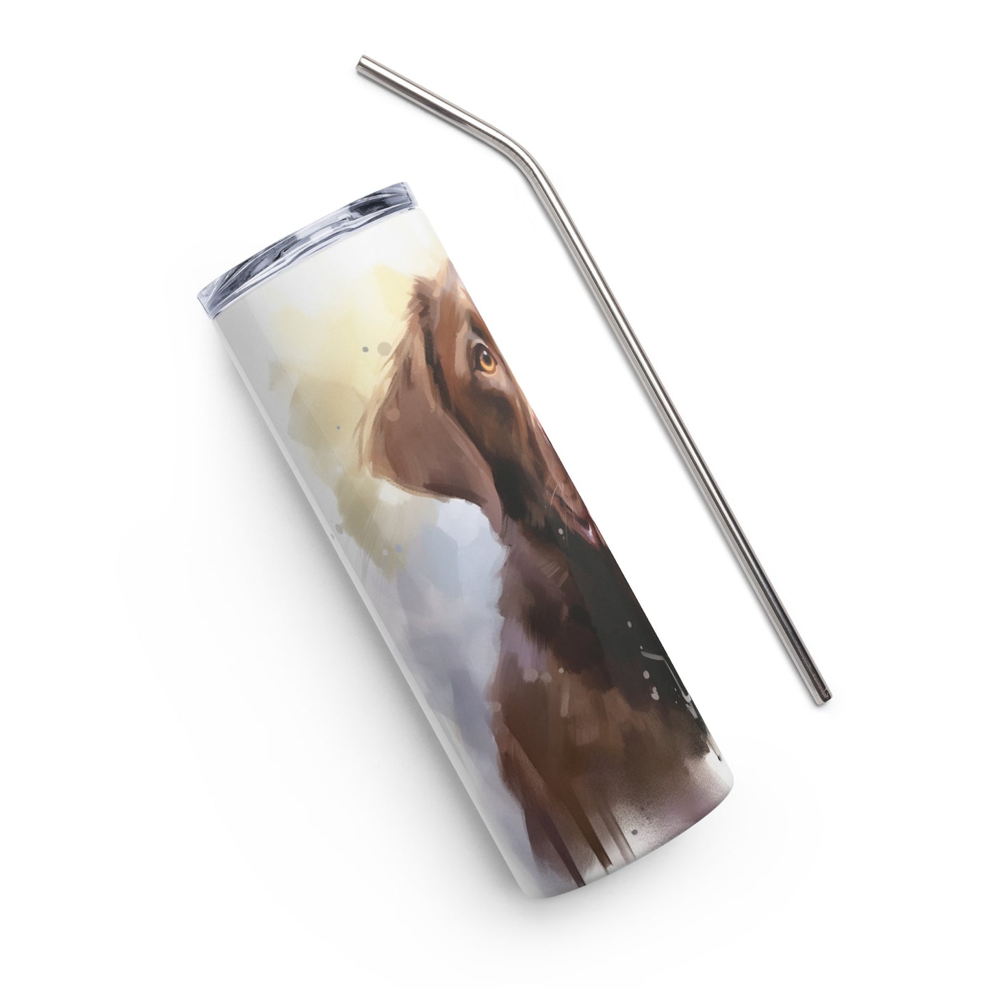 Chocolate Labrador Retriever Watercolor Stainless Steel Tumbler