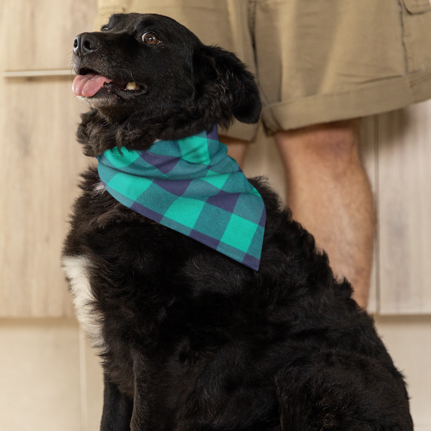 Green Navy Buffalo Plaid Bandana