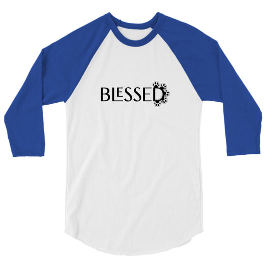 Blessed with Paws 3/4-Sleeve Unisex Raglan T-shirt