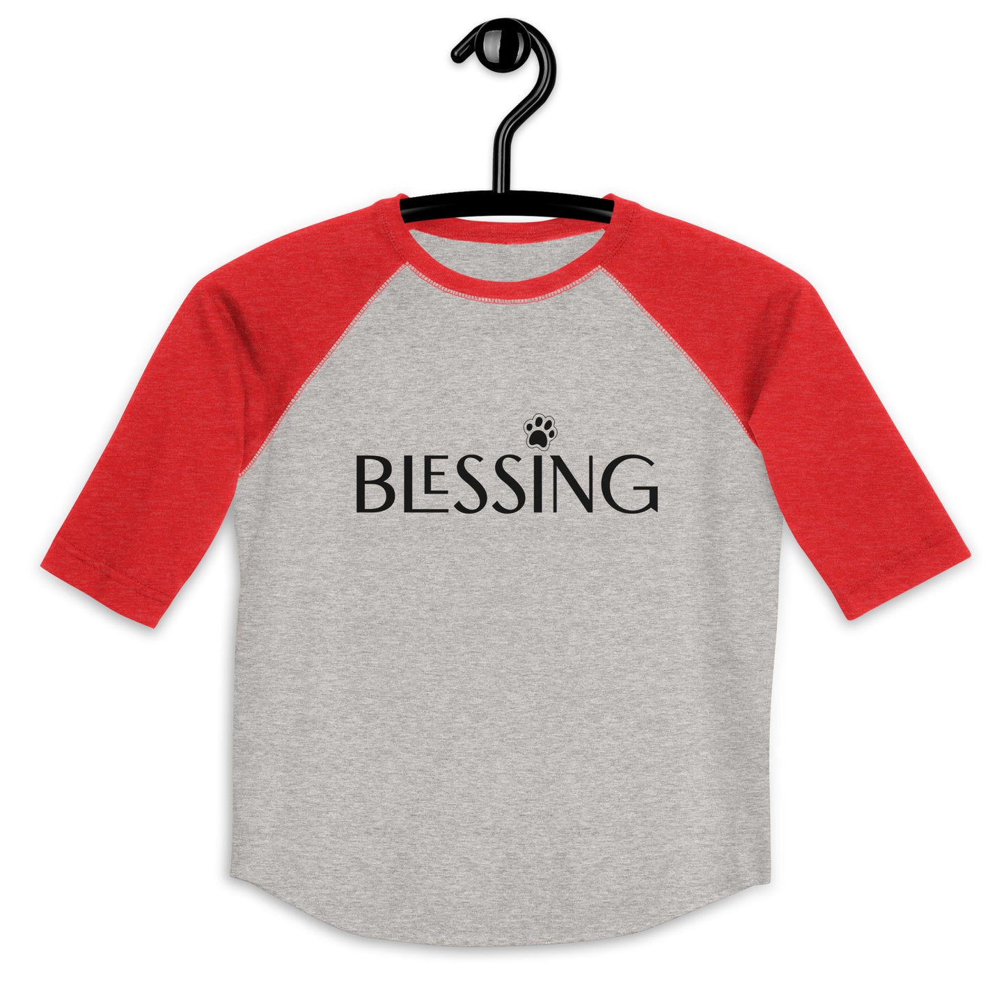 Blessing with Paw 3/4-Sleeve Youth Raglan Shirt