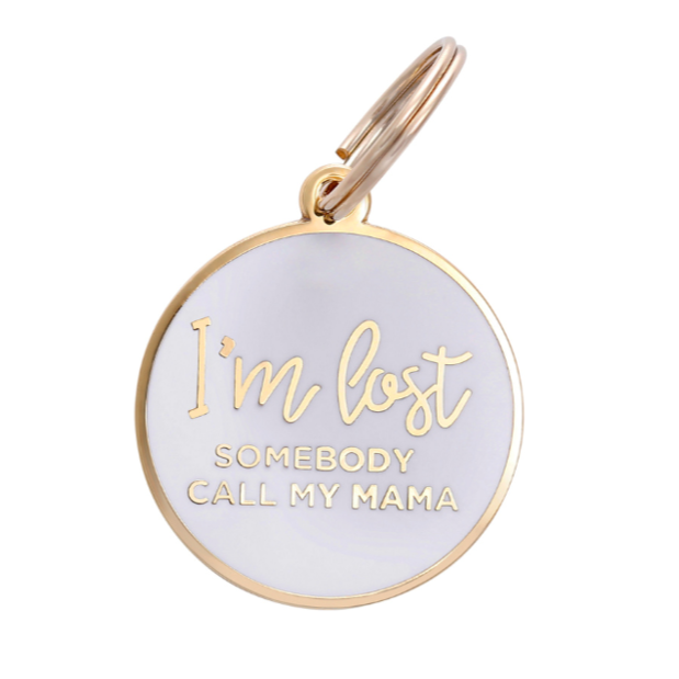 I'm Lost, Gold & White Pet ID Tag - 3 Red Rovers