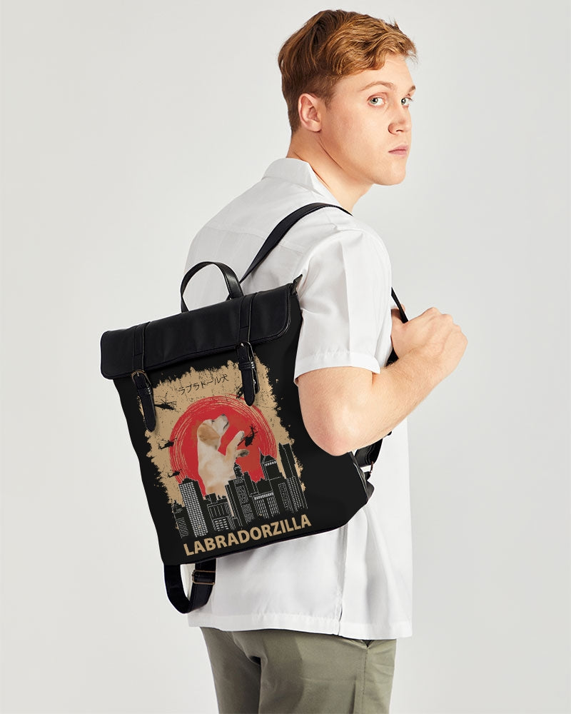 solid black Casual Flap Backpack