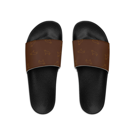 Labrador Retriever Women's Slide Sandals - Chocolate - 3 Red Rovers