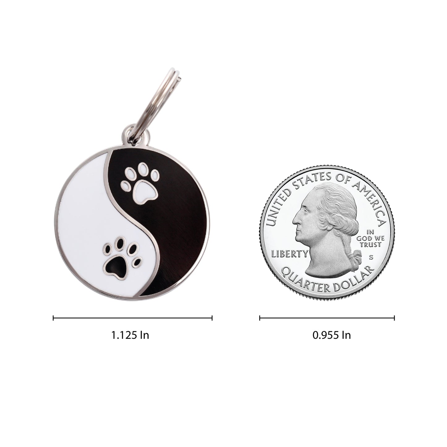 Yin Yang Pet ID Tag - 3 Red Rovers