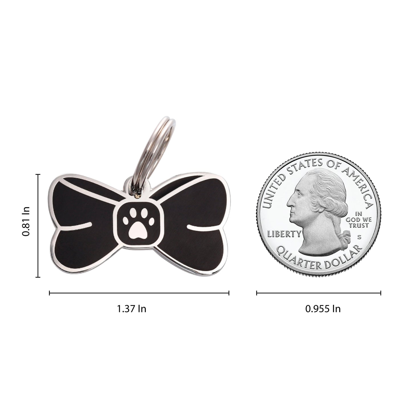 Bowtie Pet ID Tag - 3 Red Rovers