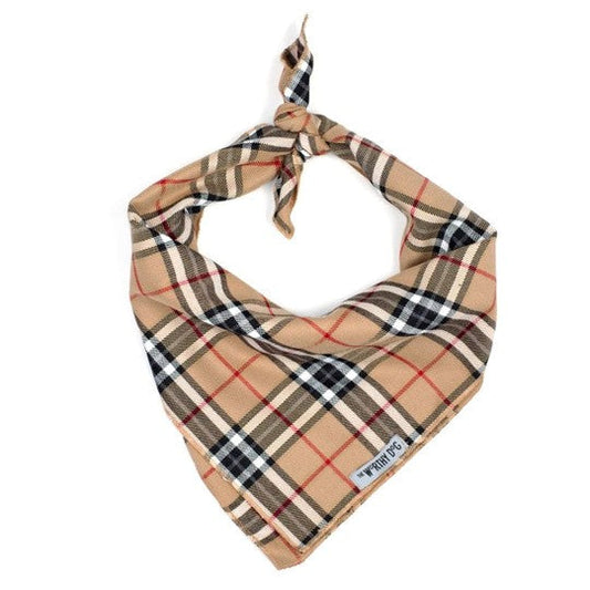 Tan Plaid Personalized Bandana - 3 Red Rovers